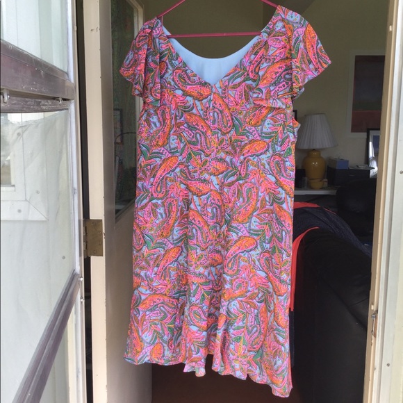 J. Crew Ruffled 100% Silk Dress in Paisley - Picture 2 of 3